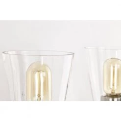 Cheapest 🎁 Briarwood 30 in. 4-Lights Brushed Nickel Vanity Light with Clear Glass Cone Shades by Edvivi 🌟 -Deals Edvivi || Atlas Store brushed nickel edvivi vanity lighting ew6991bn 66 1000