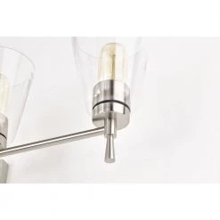 Cheapest 🎁 Briarwood 30 in. 4-Lights Brushed Nickel Vanity Light with Clear Glass Cone Shades by Edvivi 🌟 -Deals Edvivi || Atlas Store brushed nickel edvivi vanity lighting ew6991bn 76 1000