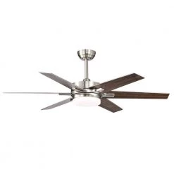 Cheapest ๐ฅฐ 52 in. Integrated LED Indoor Brushed Nickel 6-Blade Reversible Ceiling Fan w/Light Kit, Remote Control by Edvivi ๐คฉ