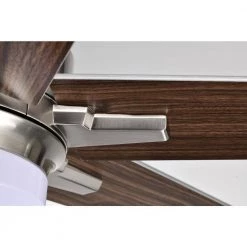 Cheapest 🥰 52 in. Integrated LED Indoor Brushed Nickel 6-Blade Reversible Ceiling Fan w/Light Kit, Remote Control by Edvivi 🤩 -Deals Edvivi || Atlas Store brushed nickel silver and dark walnut edvivi ceiling fans with lights ffg7621bn 66 1000