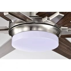 Cheapest 🥰 52 in. Integrated LED Indoor Brushed Nickel 6-Blade Reversible Ceiling Fan w/Light Kit, Remote Control by Edvivi 🤩 -Deals Edvivi || Atlas Store brushed nickel silver and dark walnut edvivi ceiling fans with lights ffg7621bn fa 1000