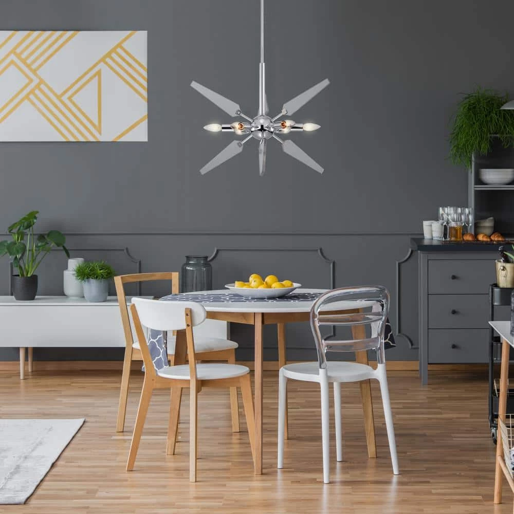 Outlet โญ Astrid 6- Light Chrome and Acrylic Blade Sputnik Mid- Century Modern Pendant by Edvivi ๐ 11 Outlet โญ Astrid 6- Light Chrome and Acrylic Blade Sputnik Mid- Century Modern Pendant by Edvivi ๐ - Image 9