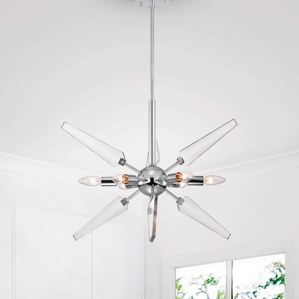 Outlet โญ Astrid 6- Light Chrome and Acrylic Blade Sputnik Mid- Century Modern Pendant by Edvivi ๐ 5 Outlet โญ Astrid 6- Light Chrome and Acrylic Blade Sputnik Mid- Century Modern Pendant by Edvivi ๐ - Image 3