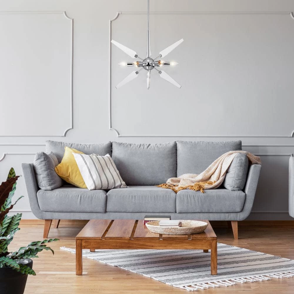 Outlet โญ Astrid 6- Light Chrome and Acrylic Blade Sputnik Mid- Century Modern Pendant by Edvivi ๐ 10 Outlet โญ Astrid 6- Light Chrome and Acrylic Blade Sputnik Mid- Century Modern Pendant by Edvivi ๐ - Image 8