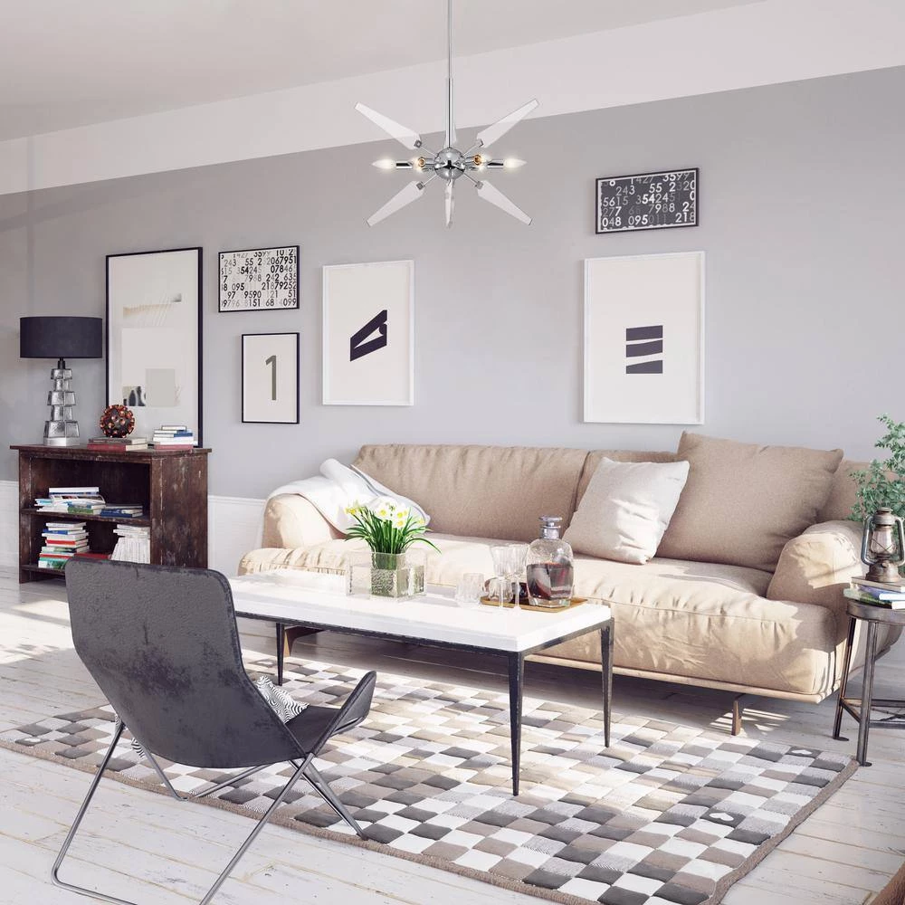 Outlet โญ Astrid 6- Light Chrome and Acrylic Blade Sputnik Mid- Century Modern Pendant by Edvivi ๐ 9 Outlet โญ Astrid 6- Light Chrome and Acrylic Blade Sputnik Mid- Century Modern Pendant by Edvivi ๐ - Image 7