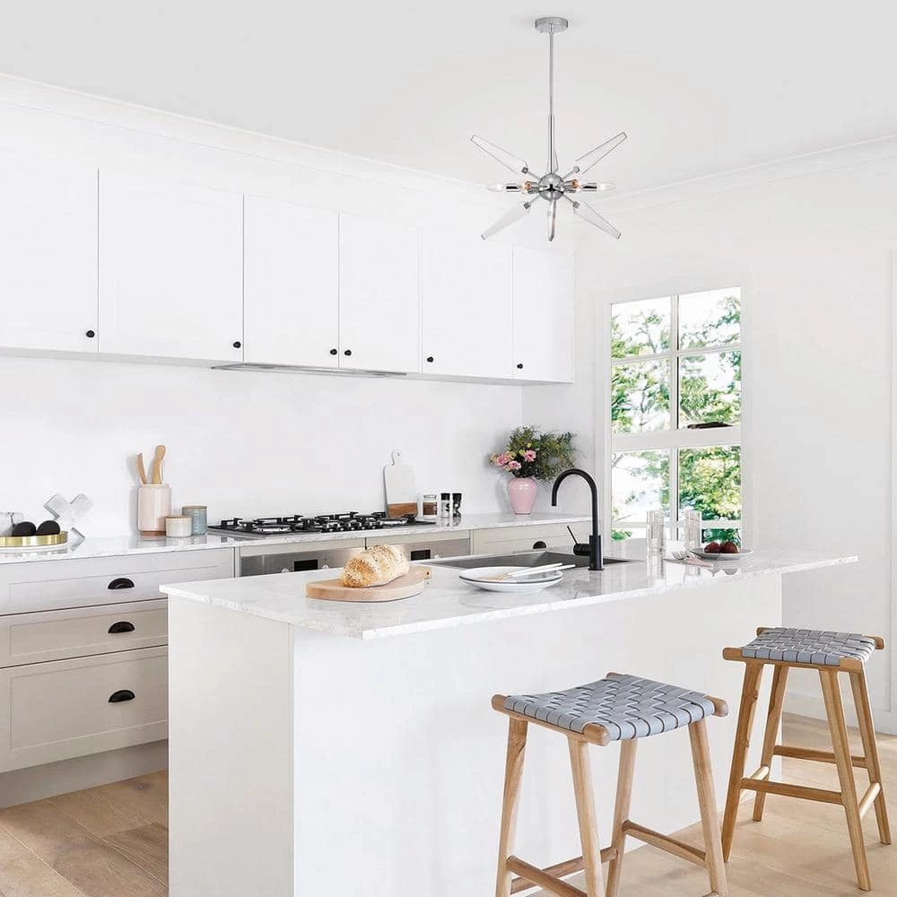 Outlet โญ Astrid 6- Light Chrome and Acrylic Blade Sputnik Mid- Century Modern Pendant by Edvivi ๐ 4 Outlet โญ Astrid 6- Light Chrome and Acrylic Blade Sputnik Mid- Century Modern Pendant by Edvivi ๐ - Image 2