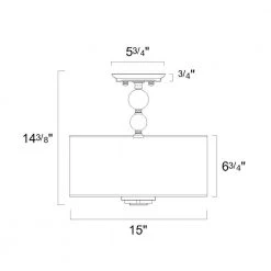 Best Pirce 💯 Coastal 3-Light Modern Chrome 16 in. Semi-Flush Mount with White Fabric Drum Shade by Edvivi 😀 -Deals Edvivi || Atlas Store chrome and white edvivi flush mount lights esb901ch 44 1000