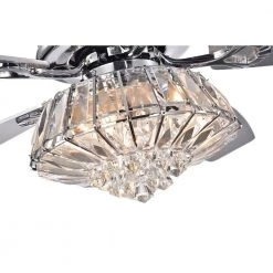 Brand new 💯 Cynthia 48 in. Glam Indoor Chrome Modern Ceiling Fan with Crystal Light Kit and Remote Control by Edvivi ⭐ -Deals Edvivi || Atlas Store chrome edvivi ceiling fans with lights ffg771ch 44 1000