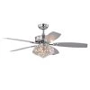 Brand new 💯 Cynthia 48 in. Glam Indoor Chrome Modern Ceiling Fan with Crystal Light Kit and Remote Control by Edvivi ⭐ -Deals Edvivi || Atlas Store chrome edvivi ceiling fans with lights ffg771ch 64 1000