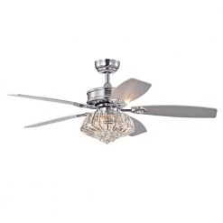 Brand new ๐ฏ Cynthia 48 in. Glam Indoor Chrome Modern Ceiling Fan with Crystal Light Kit and Remote Control by Edvivi โญ