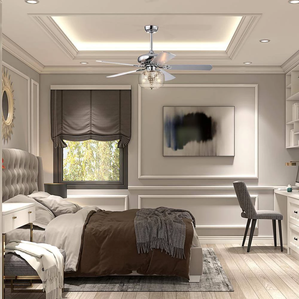 Best reviews of π₯ Emeline 52 in. Indoor Chrome Glam Reversible Ceiling Fan with Crystal Light Kit and Remote Control by Edvivi β 5 Best reviews of π₯ Emeline 52 in. Indoor Chrome Glam Reversible Ceiling Fan with Crystal Light Kit and Remote Control by Edvivi β - Image 3