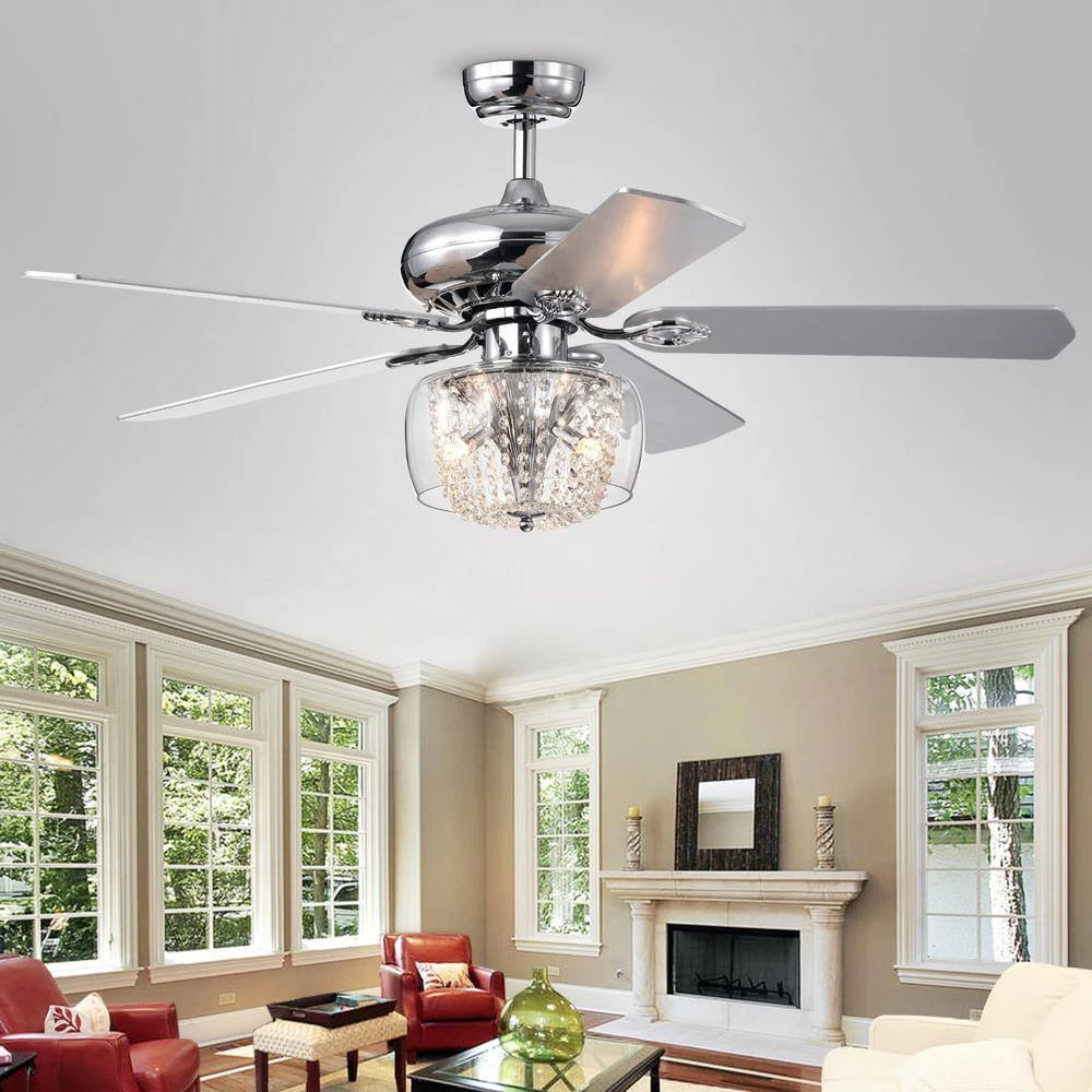 Best reviews of π₯ Emeline 52 in. Indoor Chrome Glam Reversible Ceiling Fan with Crystal Light Kit and Remote Control by Edvivi β 4 Best reviews of π₯ Emeline 52 in. Indoor Chrome Glam Reversible Ceiling Fan with Crystal Light Kit and Remote Control by Edvivi β - Image 2