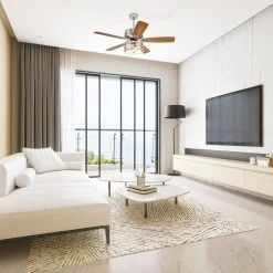 Promo ✨ Cynthia 52 in. Indoor Chrome Glam Reversible Ceiling Fan with Crystal Light Kit and Remote Control by Edvivi 🤩 -Deals Edvivi || Atlas Store chrome edvivi ceiling fans with lights ffg775ch 1f 1000