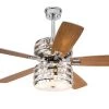 Promo ✨ Cynthia 52 in. Indoor Chrome Glam Reversible Ceiling Fan with Crystal Light Kit and Remote Control by Edvivi 🤩 -Deals Edvivi || Atlas Store chrome edvivi ceiling fans with lights ffg775ch 64 1000