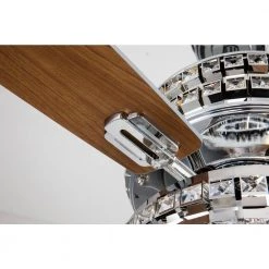 Promo ✨ Cynthia 52 in. Indoor Chrome Glam Reversible Ceiling Fan with Crystal Light Kit and Remote Control by Edvivi 🤩 -Deals Edvivi || Atlas Store chrome edvivi ceiling fans with lights ffg775ch 66 1000