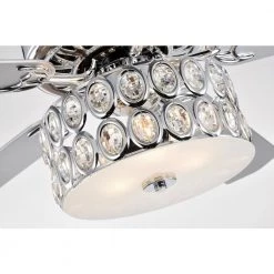 Buy 🤩 Danae 52 in. Indoor Chrome Glam Reversible Ceiling Fan with Crystal Light and Remote Control by Edvivi 👏 -Deals Edvivi || Atlas Store chrome edvivi ceiling fans with lights ffg778ch 44 1000