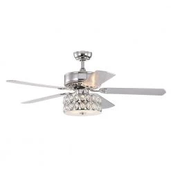 Buy 🤩 Danae 52 in. Indoor Chrome Glam Reversible Ceiling Fan with Crystal Light and Remote Control by Edvivi 👏