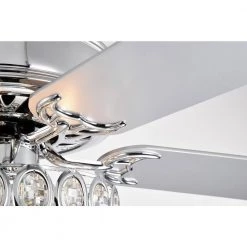 Buy 🤩 Danae 52 in. Indoor Chrome Glam Reversible Ceiling Fan with Crystal Light and Remote Control by Edvivi 👏 -Deals Edvivi || Atlas Store chrome edvivi ceiling fans with lights ffg778ch fa 1000