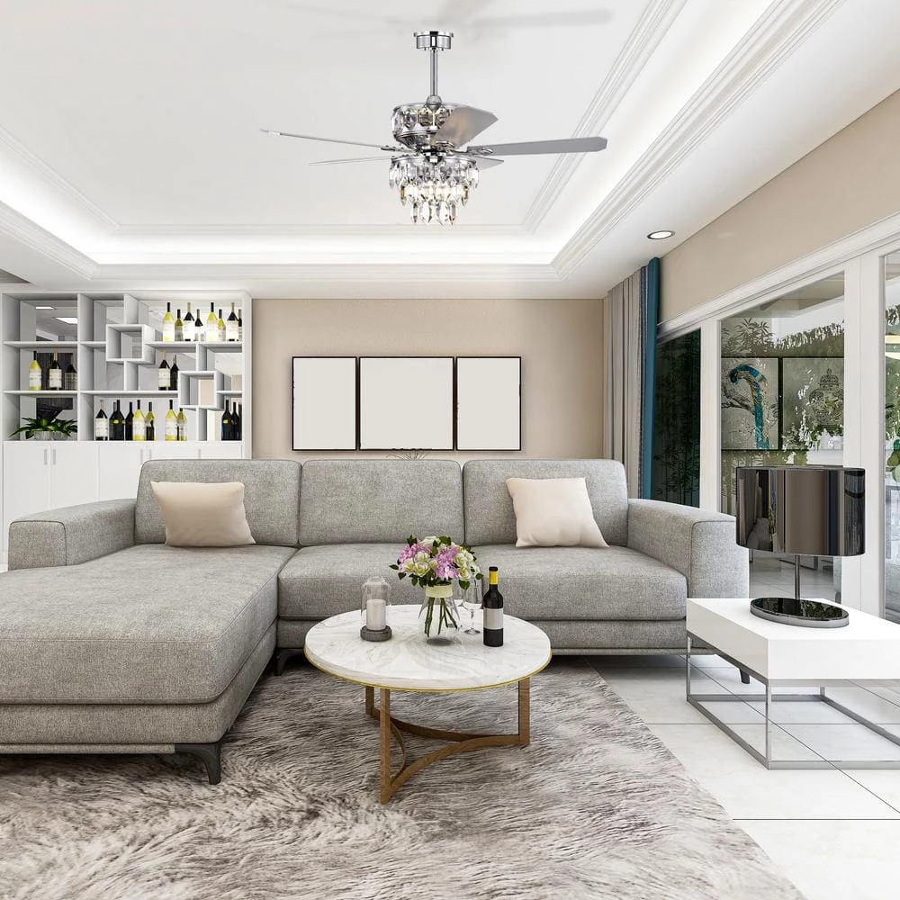 Best deal ๐ Howell 52 in. Modern LED Indoor Chrome Glam Ceiling Fan with Crystal Light Kit and Remote Control by Edvivi ๐ฏ 12 Best deal ๐ Howell 52 in. Modern LED Indoor Chrome Glam Ceiling Fan with Crystal Light Kit and Remote Control by Edvivi ๐ฏ - Image 10