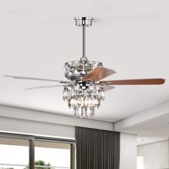 Best deal ๐ Howell 52 in. Modern LED Indoor Chrome Glam Ceiling Fan with Crystal Light Kit and Remote Control by Edvivi ๐ฏ 19 Best deal ๐ Howell 52 in. Modern LED Indoor Chrome Glam Ceiling Fan with Crystal Light Kit and Remote Control by Edvivi ๐ฏ -Deals Edvivi || Atlas Store chrome edvivi ceiling fans with lights ffg779ch 40 1000