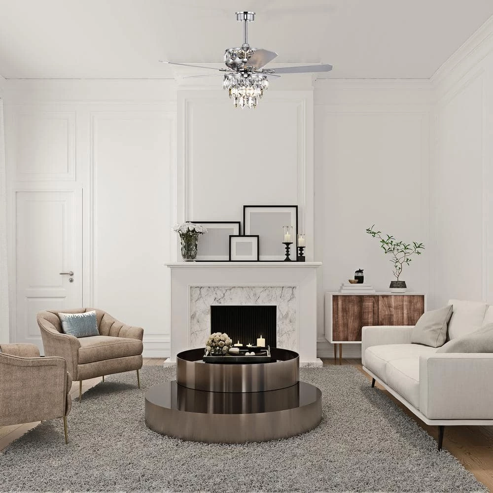 Best deal ๐ Howell 52 in. Modern LED Indoor Chrome Glam Ceiling Fan with Crystal Light Kit and Remote Control by Edvivi ๐ฏ 11 Best deal ๐ Howell 52 in. Modern LED Indoor Chrome Glam Ceiling Fan with Crystal Light Kit and Remote Control by Edvivi ๐ฏ - Image 9