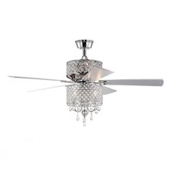 Best reviews of 🧨 Marya 52 in. Glam Indoor Chrome Modern Reversible Ceiling Fan with Crystal Light Kit and Remote Control/Hanging Crystals by Edvivi 😉 -Deals Edvivi || Atlas Store chrome edvivi ceiling fans with lights ffg781ch 1d 1000