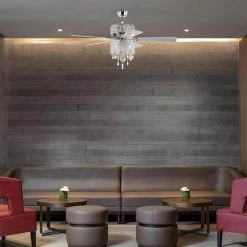 Best reviews of 🧨 Marya 52 in. Glam Indoor Chrome Modern Reversible Ceiling Fan with Crystal Light Kit and Remote Control/Hanging Crystals by Edvivi 😉 -Deals Edvivi || Atlas Store chrome edvivi ceiling fans with lights ffg781ch 1f 1000