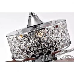 Best reviews of 🧨 Marya 52 in. Glam Indoor Chrome Modern Reversible Ceiling Fan with Crystal Light Kit and Remote Control/Hanging Crystals by Edvivi 😉 -Deals Edvivi || Atlas Store chrome edvivi ceiling fans with lights ffg781ch 31 1000