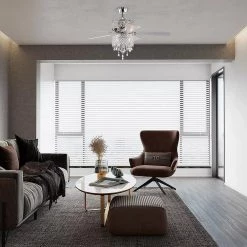 Best reviews of 🧨 Marya 52 in. Glam Indoor Chrome Modern Reversible Ceiling Fan with Crystal Light Kit and Remote Control/Hanging Crystals by Edvivi 😉 -Deals Edvivi || Atlas Store chrome edvivi ceiling fans with lights ffg781ch d4 1000