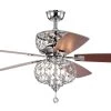 Hot Sale 🎉 Ariana 52 in. Indoor Chrome Glam Reversible Ceiling Fan with Crystal Light Kit and Remote Control by Edvivi 🥰 -Deals Edvivi || Atlas Store chrome edvivi ceiling fans with lights ffj787ch 64 1000