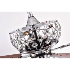 Hot Sale 🎉 Ariana 52 in. Indoor Chrome Glam Reversible Ceiling Fan with Crystal Light Kit and Remote Control by Edvivi 🥰 -Deals Edvivi || Atlas Store chrome edvivi ceiling fans with lights ffj787ch 76 1000