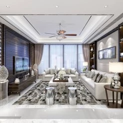 Hot Sale 🎉 Ariana 52 in. Indoor Chrome Glam Reversible Ceiling Fan with Crystal Light Kit and Remote Control by Edvivi 🥰 -Deals Edvivi || Atlas Store chrome edvivi ceiling fans with lights ffj787ch d4 1000