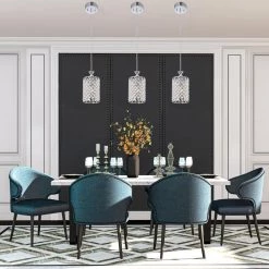 Budget ❤️ Marya 1-Light Chrome Round Beaded Drum Pendant Lighting with Crystals by Edvivi ✨ -Deals Edvivi || Atlas Store chrome edvivi chandeliers emg821ch 1f 1000