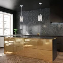 Budget ❤️ Marya 1-Light Chrome Round Beaded Drum Pendant Lighting with Crystals by Edvivi ✨ -Deals Edvivi || Atlas Store chrome edvivi chandeliers emg821ch 4f 1000