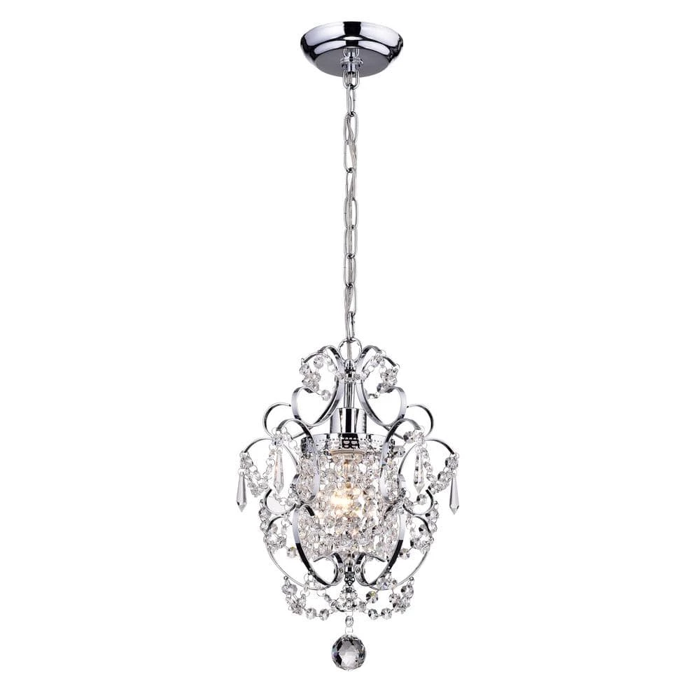 Discount ๐ Amorette 1-Light Chrome Mini Glam Chandelier with Clear Glass Hanging Crystals by Edvivi ๐ฅฐ 4 Discount ๐ Amorette 1-Light Chrome Mini Glam Chandelier with Clear Glass Hanging Crystals by Edvivi ๐ฅฐ - Image 2