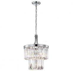 Wholesale 🧨 Clarus 4-Light Glam Chrome Round 2 Tiered Chandelier with Colonial Hanging Crystals by Edvivi 🌟 -Deals Edvivi || Atlas Store chrome edvivi chandeliers epg427ch 77 1000