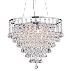 Budget 👍 Lexington 5-Light Modern Glam Chrome Chandelier with Cascading Crystals by Edvivi ✨