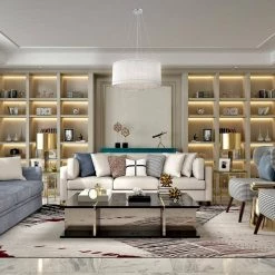 Brand new 🥰 Pamina 22 in. 5-Light Chrome Glam Drum Shade Chandelier by Edvivi 😀 -Deals Edvivi || Atlas Store chrome edvivi chandeliers epg8112mch 1f 1000