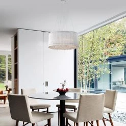 Brand new 🥰 Pamina 22 in. 5-Light Chrome Glam Drum Shade Chandelier by Edvivi 😀 -Deals Edvivi || Atlas Store chrome edvivi chandeliers epg8112mch 31 1000