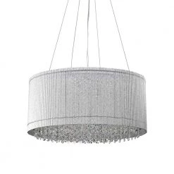 Brand new 🥰 Pamina 22 in. 5-Light Chrome Glam Drum Shade Chandelier by Edvivi 😀 -Deals Edvivi || Atlas Store chrome edvivi chandeliers epg8112mch 77 1000