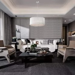 Brand new 🥰 Pamina 22 in. 5-Light Chrome Glam Drum Shade Chandelier by Edvivi 😀 -Deals Edvivi || Atlas Store chrome edvivi chandeliers epg8112mch c3 1000