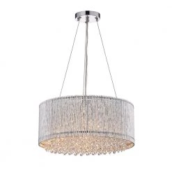 Top 10 🧨 Pamina 4-Light Chrome Glam Chandelier with Drum Shade and Hanging Crystals by Edvivi 😍