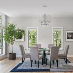 Flash Sale 🔔 Marya Modern 6-Light Chrome Round Chandelier with Beaded Drum /Hanging Clear Crystals by Edvivi ❤️ -Deals Edvivi || Atlas Store chrome edvivi chandeliers epg841ch c3 1000