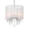 Budget 😀 Belle 6-Light Chrome Glam Chandelier with White Threaded Drum Shade and Clear Glass Hanging Crystals by Edvivi ✨ -Deals Edvivi || Atlas Store chrome edvivi chandeliers epg924wh 64 1000