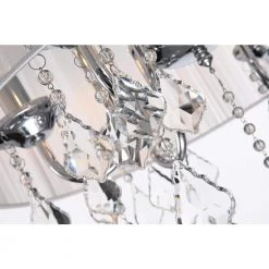 Budget 😀 Belle 6-Light Chrome Glam Chandelier with White Threaded Drum Shade and Clear Glass Hanging Crystals by Edvivi ✨ -Deals Edvivi || Atlas Store chrome edvivi chandeliers epg924wh fa 1000