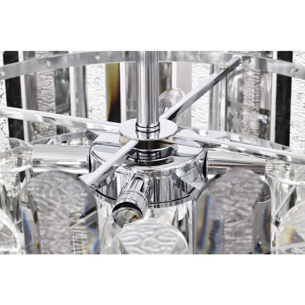 New ๐ Lydia 8-Light Chrome Round Tiered Chandelier with Hanging Rippled Crystals by Edvivi โญ 7 New ๐ Lydia 8-Light Chrome Round Tiered Chandelier with Hanging Rippled Crystals by Edvivi โญ - Image 5