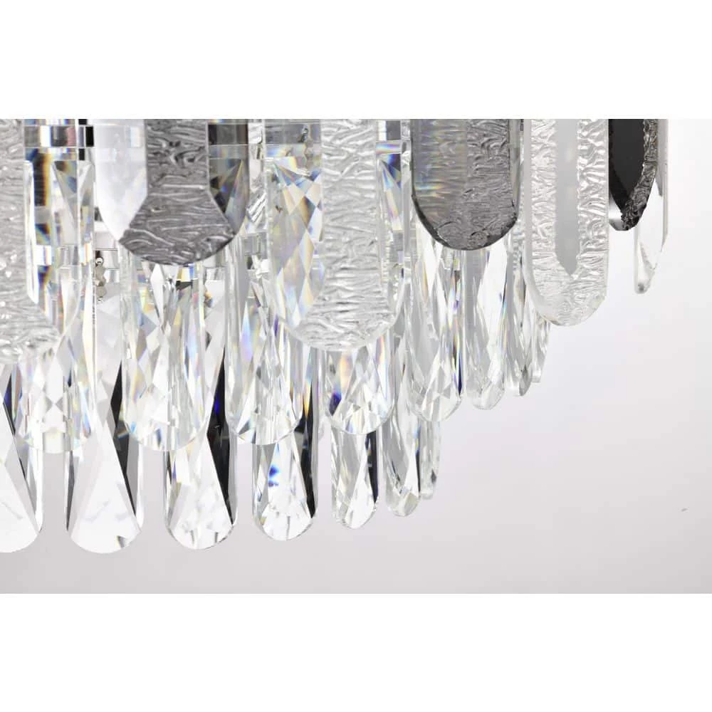 New ๐ Lydia 8-Light Chrome Round Tiered Chandelier with Hanging Rippled Crystals by Edvivi โญ 5 New ๐ Lydia 8-Light Chrome Round Tiered Chandelier with Hanging Rippled Crystals by Edvivi โญ - Image 3