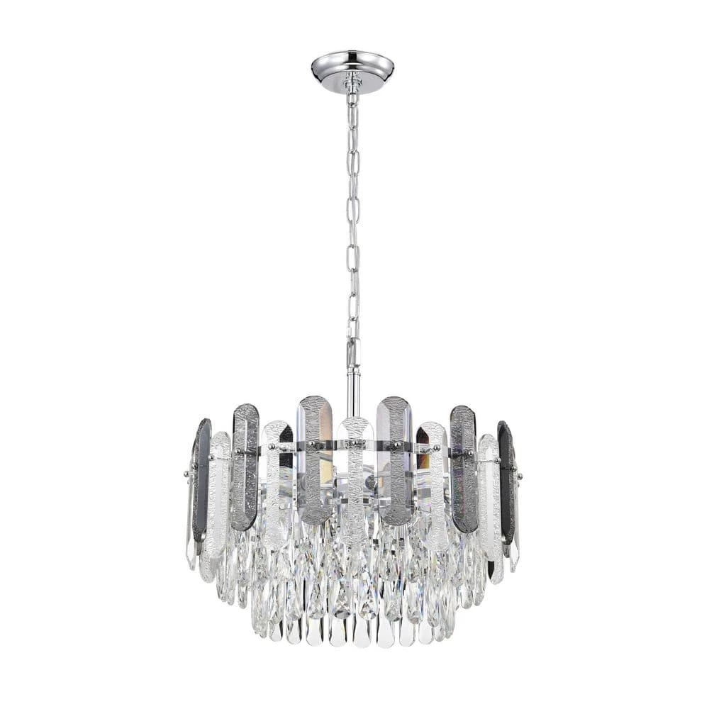 New ๐ Lydia 8-Light Chrome Round Tiered Chandelier with Hanging Rippled Crystals by Edvivi โญ 13 New ๐ Lydia 8-Light Chrome Round Tiered Chandelier with Hanging Rippled Crystals by Edvivi โญ - Image 11
