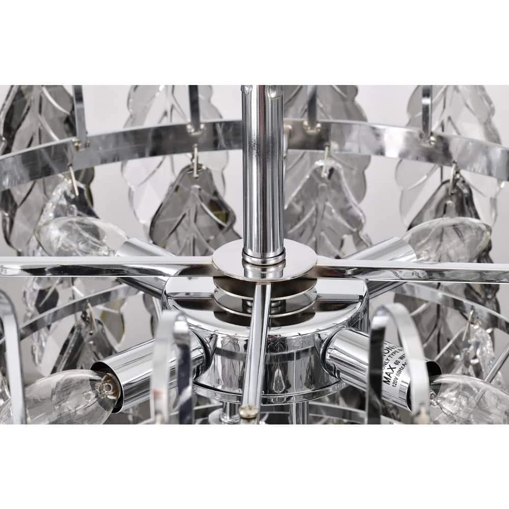 Brand new ๐คฉ Lydia 6-Light Chrome Tiered Chandelier with Hanging Clear and Grey Leaf Crystals by Edvivi ๐ 7 Brand new ๐คฉ Lydia 6-Light Chrome Tiered Chandelier with Hanging Clear and Grey Leaf Crystals by Edvivi ๐ - Image 5