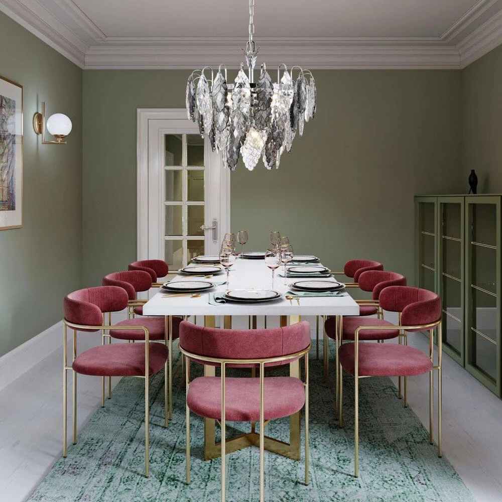 Brand new ๐คฉ Lydia 6-Light Chrome Tiered Chandelier with Hanging Clear and Grey Leaf Crystals by Edvivi ๐ 6 Brand new ๐คฉ Lydia 6-Light Chrome Tiered Chandelier with Hanging Clear and Grey Leaf Crystals by Edvivi ๐ - Image 4